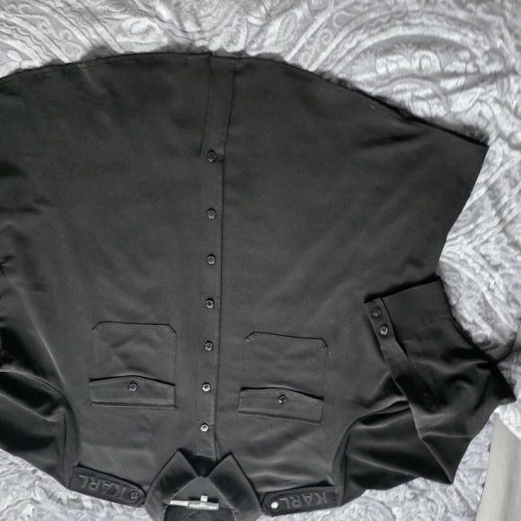 Karl Lagerfeld Paris Womens Plus Size Utility Shirt NWT - Picture 6 of 11